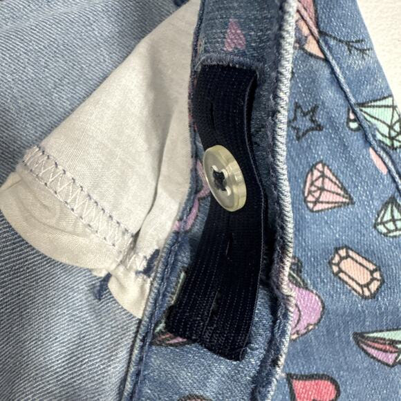 Place Girls Unicorn Graffiti Print Denim Jean Bermuda Shorts Size 16 Plus Casual - Picture 4 of 11